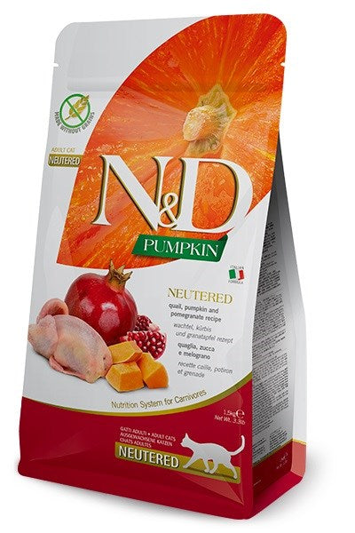 FARMINA Pumpkin N&D Neutered Quail - dry cat food - 5kg
