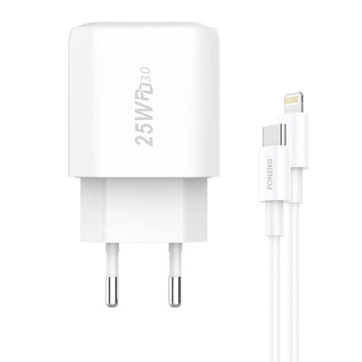 Fast charger Foneng 1x USB EU40 25W + USB C to Lightning cable - mains chargers<<<Chargers<<<GSM Accessories<<<InnproXML