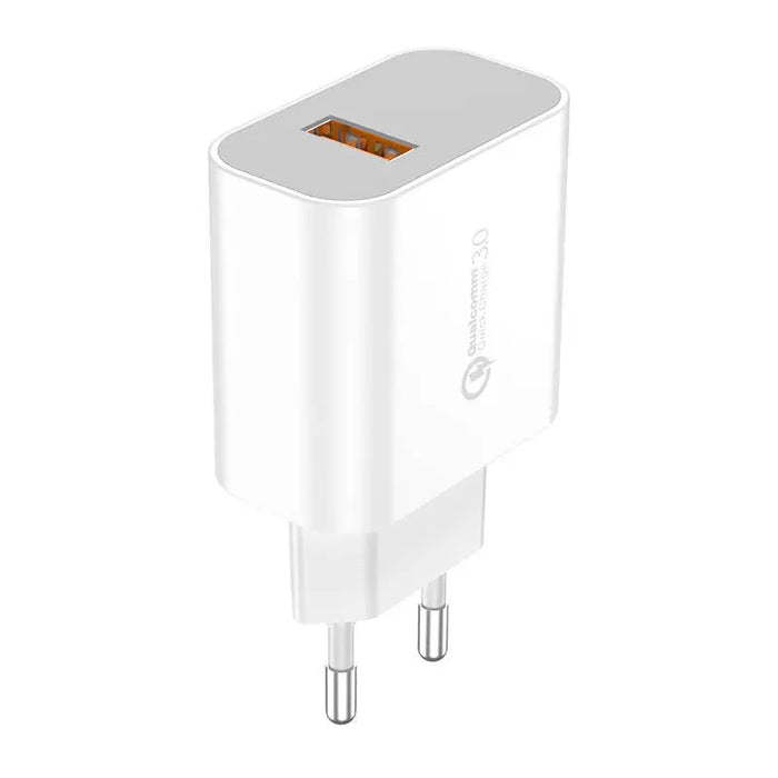 Fast charger Foneng 1x USB QC3.0 EU46 18W + USB Lightning cable - mains chargers<<<Chargers<<<GSM
