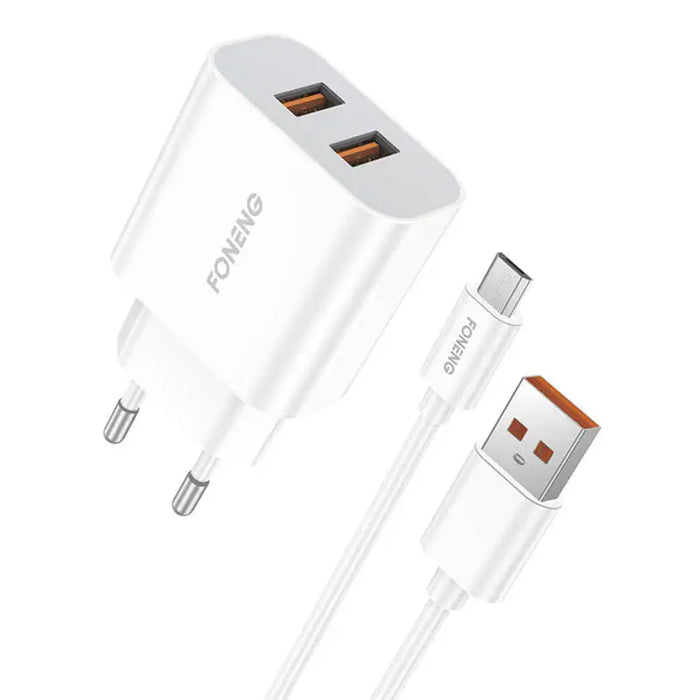 Fast charger Foneng 2x USB EU45 12W + USB Micro cable - mains chargers<<<Chargers<<<GSM Accessories<<<InnproXML
