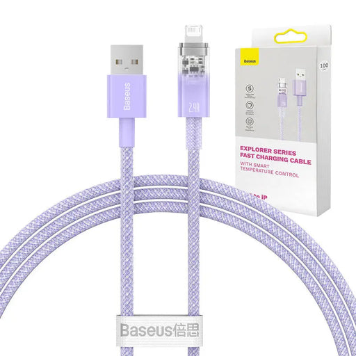 Fast Charging cable Baseus USB-A to Lightning Explorer Series 1m 2.4A (purple) - USB to Lightning<<<USB cables<<<GSM