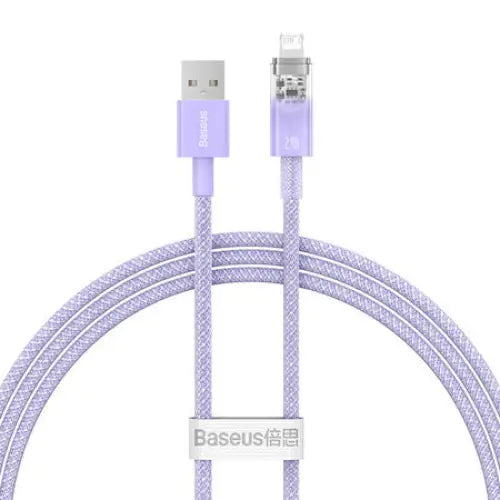 Fast Charging cable Baseus USB-A to Lightning Explorer Series 1m 2.4A (purple) - USB to Lightning<<<USB cables<<<GSM