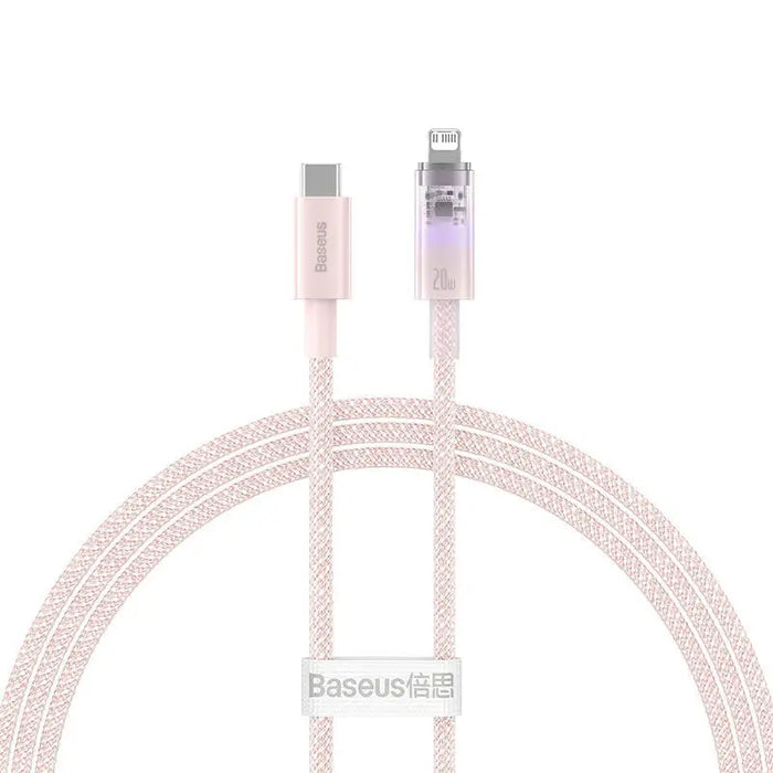 Fast Charging cable Baseus USB-C to Lightning Explorer Series 1m 20W (pink) - USB-C to Lightning<<<USB cables<<<GSM