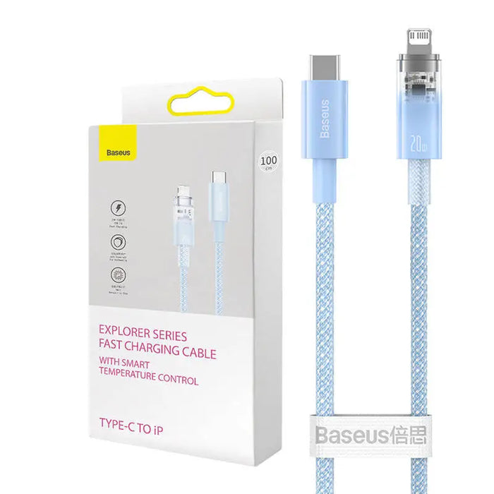 Fast Charging cable Baseus USB-C to Lightning Explorer Series 1m 20W (blue) - USB-C to Lightning<<<USB cables<<<GSM