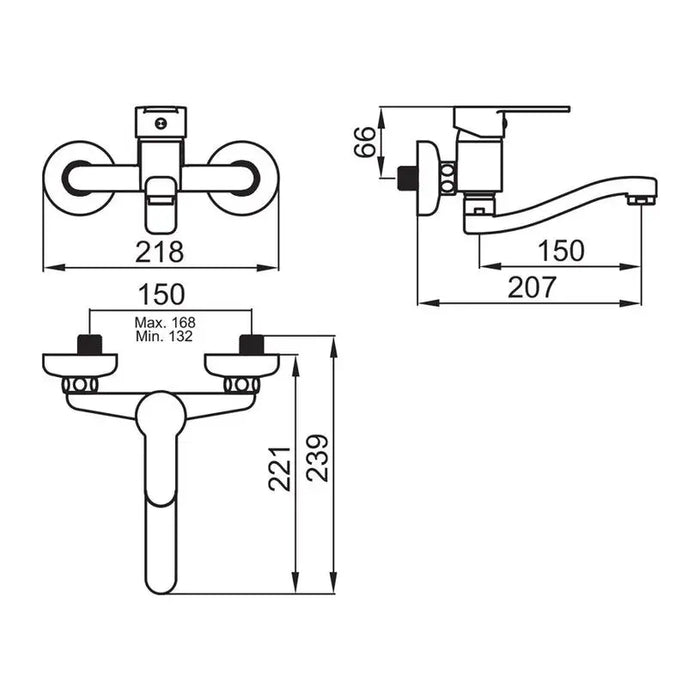 FAYANS NOTUS WALL-MOUNTED KITCHEN MIXER - Смесители за кухня<<<Кухня<<<Praktiker&&&Кухненски