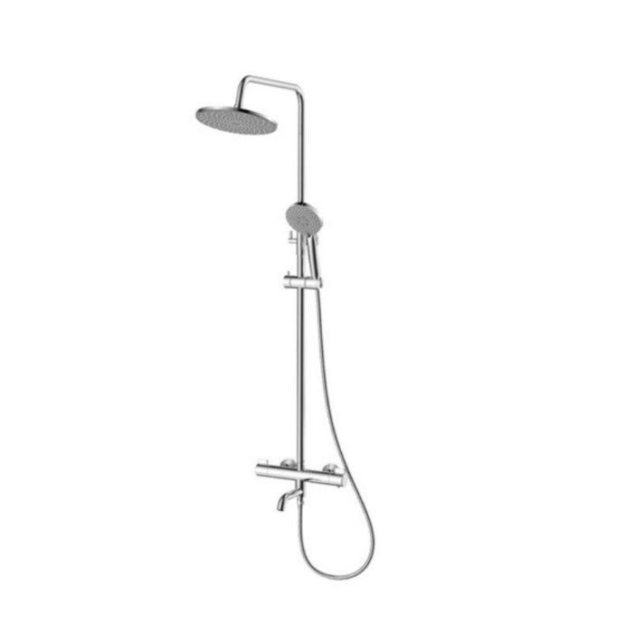 THERMOSTATIC SHOWER SYSTEM WITH CHROME SPOUT