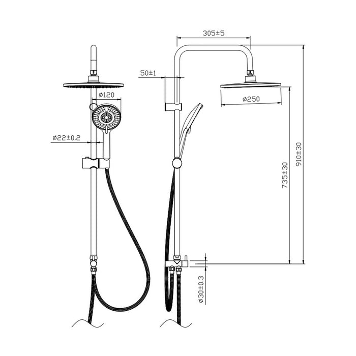 SHOWER SET CHROME FAYANS JASMINE