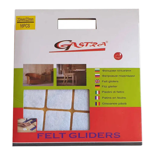 FELT PADS SQUARE 22 MM 16 PCS. GASTRA - Ленти<<<Лепила и ленти<<<Подови и стенни покрития<<<Praktiker&&&Ленти<<<Лепила