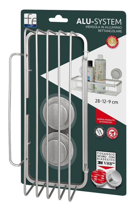 SINGLE LEVEL RECTANGULAR SHELF ALU SILVER