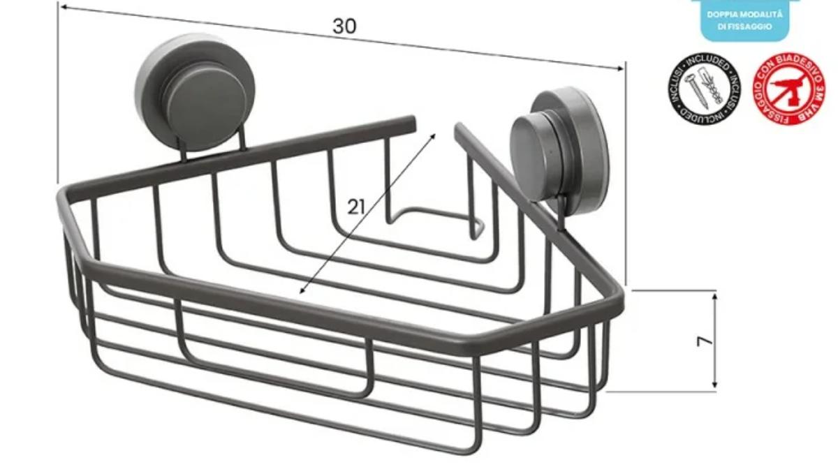 CORNER SHELF SINGLE LEVEL ALU ANTRACITE