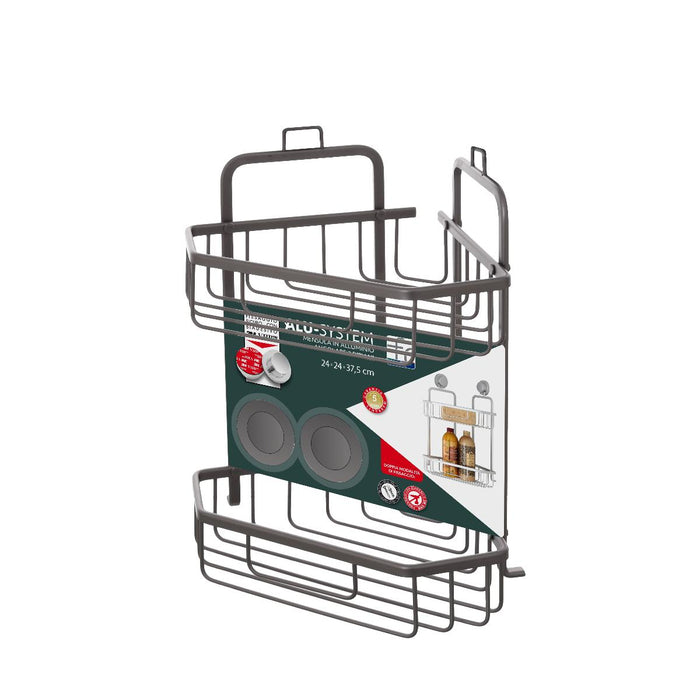 CORNER SHELF TWO-LEVEL ALU ANTRACITE