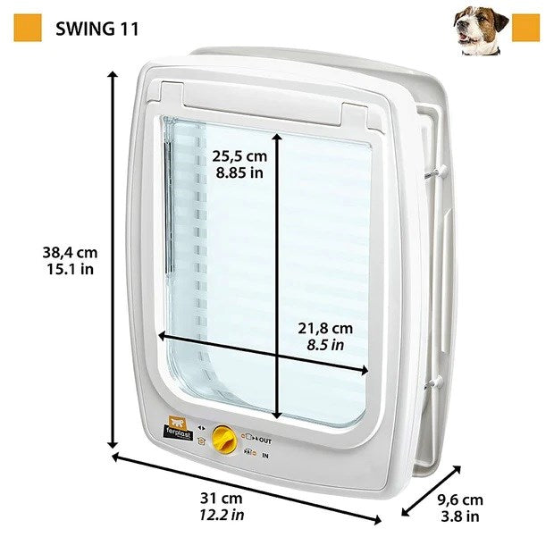 FERPLAST Swing 11 grey - dog and cat door - 31 x 9.6 x 38.4 cm
