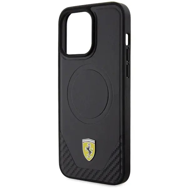 Ferrari Carbon Metal Logo MagSafe case for iPhone 15 Pro Max - black - Cell phone cases and covers<<<HurtelXML