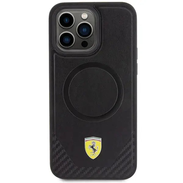 Ferrari Carbon Metal Logo MagSafe case for iPhone 15 Pro Max - black - Cell phone cases and covers<<<HurtelXML