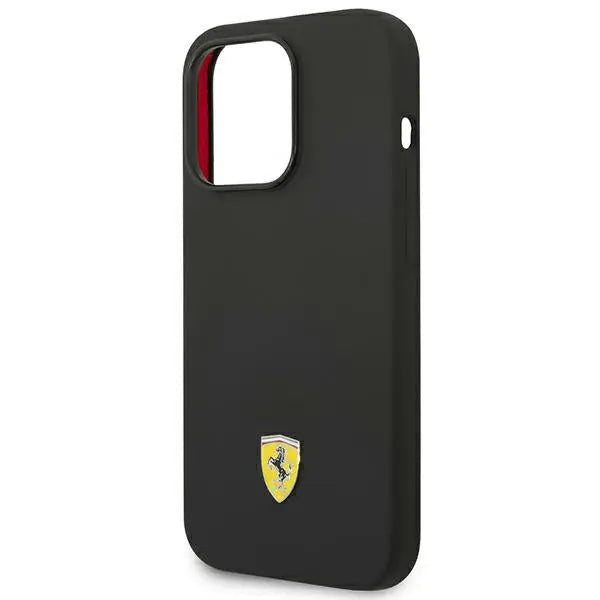 Ferrari FEHCP14LSIBBK iPhone 14 Pro 6.1’’ black/black hardcase Silicone Metal Logo - Cell phone cases