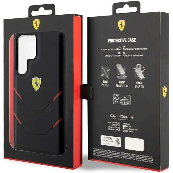 Ferrari FEHCS23LPBAK S23 Ultra S918 black/black hardcase Hot Stamp Lines - Cell phone cases and covers<<<HurtelXML