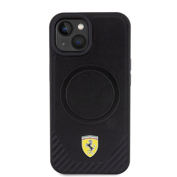 Ferrari FEHMP15SPTEK iPhone 15 6.1’’ black/black hardcase Carbon Metal Logo MagSafe - Cell phone cases