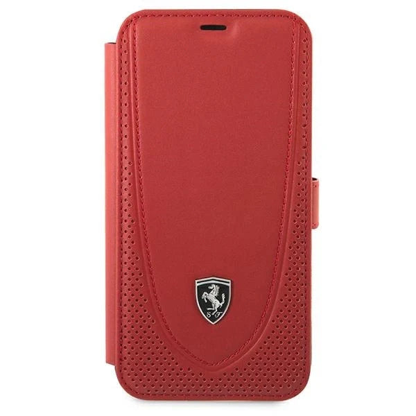 Ferrari FEOGOFLBKP12LRE iPhone 12 Pro Max 6.7’’ red/red book Off Track Perforated - Cell phone cases