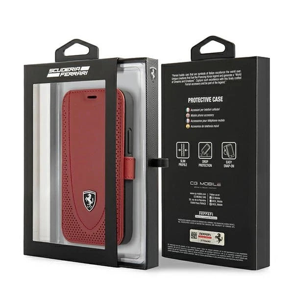 Ferrari FEOGOFLBKP12SRE iPhone 12 mini 5.4’’ red/red book Off Track Perforated - Cell phone cases and covers<<<HurtelXML
