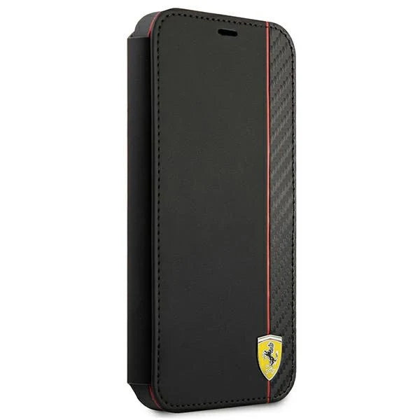 Ferrari FESAXFLBKP13SBK iPhone 13 mini 5.4’’ black/black book On Track Carbon Stripe - Cell phone cases