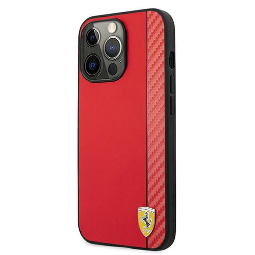 Ferrari FESAXHCP13XRE iPhone 13 Pro Max 6.7’’ red/red hardcase On Track Carbon Stripe - Cell phone cases