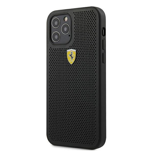 Ferrari FESPEHCP12MBK iPhone 12/12 Pro 6.1’’ black/black hardcase On Track Perforated - Cell phone cases