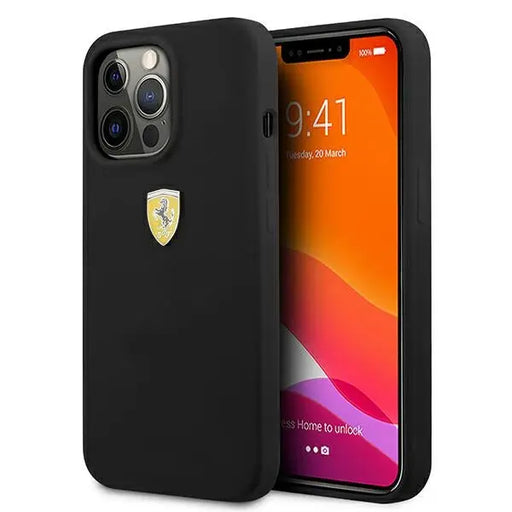 Ferrari FESSIHCP13XBK iPhone 13 Pro Max 6.7’’ black/black hardcase Silicone - Cell phone cases and covers<<<HurtelXML