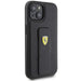 Ferrari Grip Stand Metal Logo case for iPhone 15 - black - Cell phone cases and covers<<<HurtelXML