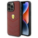Ferrari Leather Stitched Lines case for iPhone 15 Pro Max - red - Cell phone cases and covers<<<HurtelXML