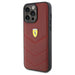 Ferrari Leather Stitched Lines case for iPhone 15 Pro Max - red - Cell phone cases and covers<<<HurtelXML