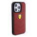 Ferrari Leather Stitched Lines case for iPhone 15 Pro - red - Cell phone cases and covers<<<HurtelXML