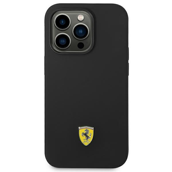 Ferrari FEHCP14LSIBBK iPhone 14 Pro 6.1&quot; black/black hardcase Silicone Metal Logo