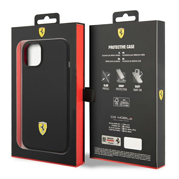Ferrari FEHCP14SSIBBK iPhone 14 6.1&quot; black/black hardcase Silicone Metal Logo