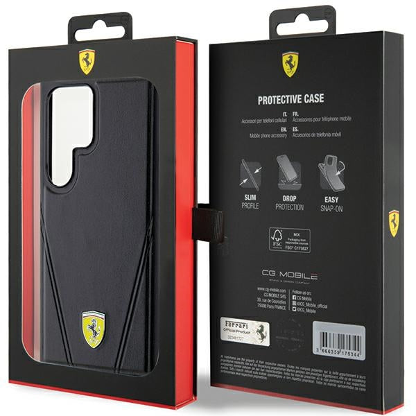 Ferrari Hot Stamp V Lines MagSafe case for Samsung Galaxy S24 Ultra - black