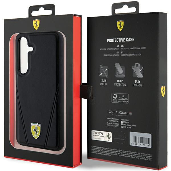 Ferrari Hot Stamp V Lines MagSafe case for Samsung Galaxy S24+ - black