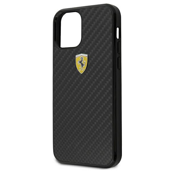 Ferrari FERCAHCP12SBK iPhone 12 mini 5.4&quot; black/black hardcase On Track Real Carbon