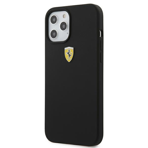 Ferrari FESSIHCP12LBK iPhone 12 Pro Max 6.7&quot; black/black hardcase On Track Silicone