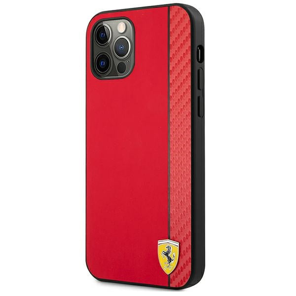 Ferrari FESAXHCP12LRE iPhone 12 Pro Max 6.7&quot; red/red hardcase On Track Carbon Stripe