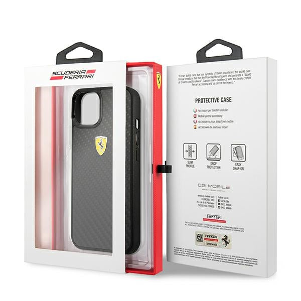 Ferrari FEHCP13SFCABK iPhone 13 mini 5.4&quot; black/black hardcase On Track Real Carbon
