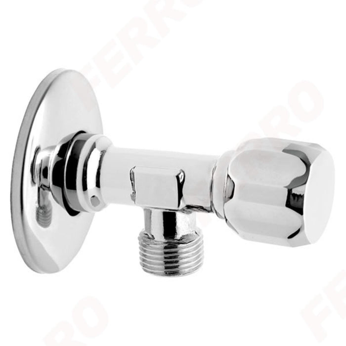 FAUCET SPHERICAL 1/2X3/4 CORNER CHROME FERRO