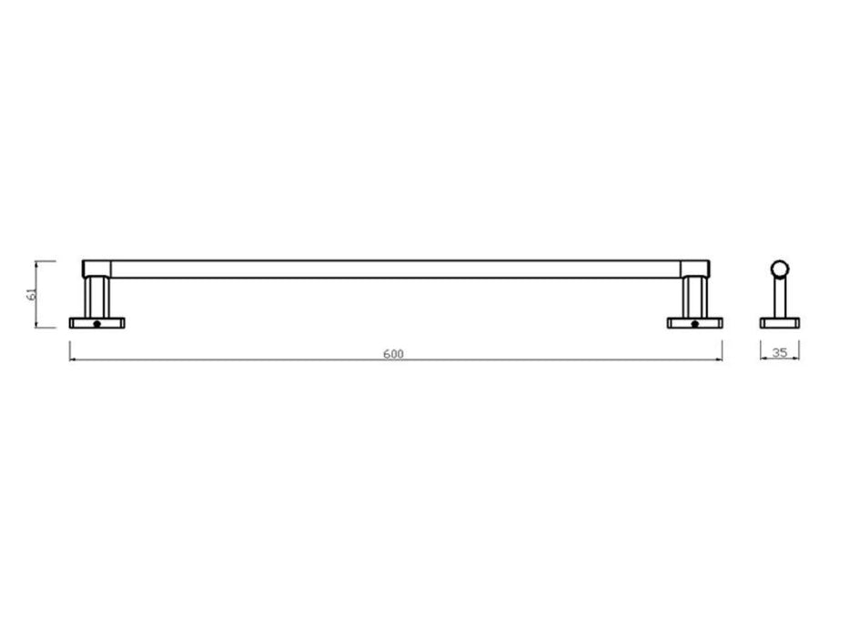 SINGLE TOWEL HOLDER 60 CM GRETA CHM
