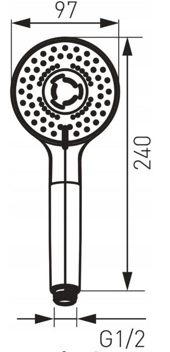 SHOWER HANDSET CORTINA 3 FUNCTIONS FERRO