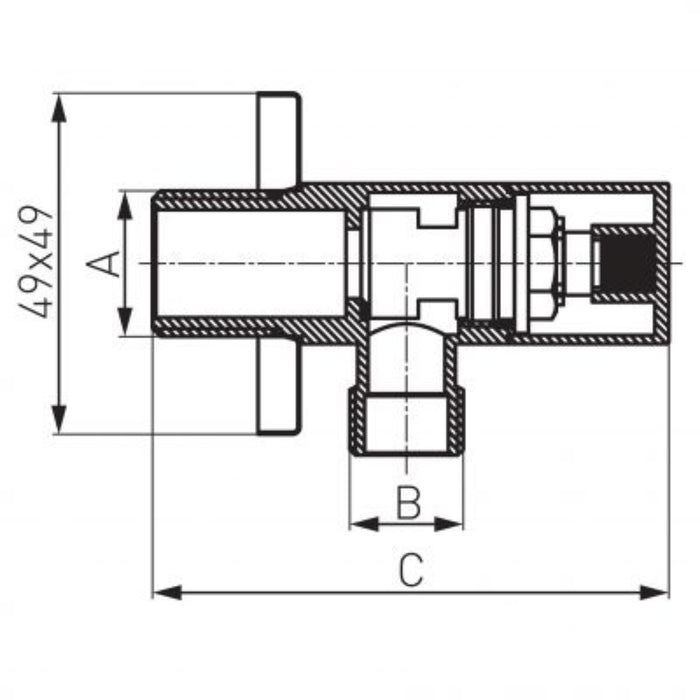 ANGLE TAP CERAMIC HEAD 1/2X1/2
