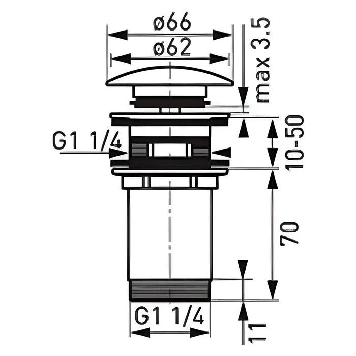 ROTONDO CLICK SIPHON WITHOUT OVERFLOW 1 1/4