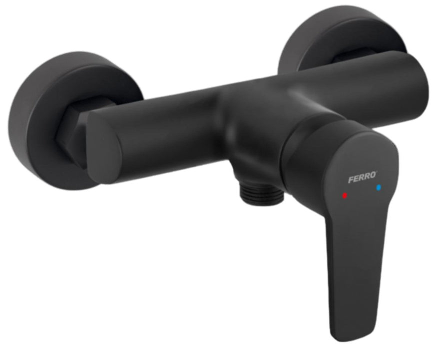 WALL-MOUNTED SHOWER MIXER RENTO BLACK MAT