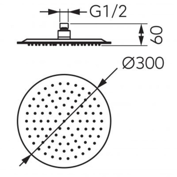 SHOWER PIE OVAL SLIM 300x300 MM BLACK
