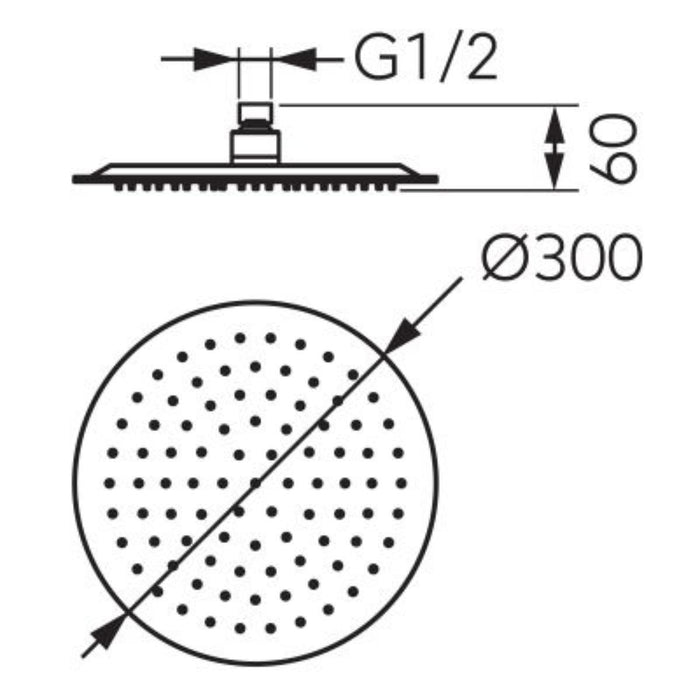 SHOWER PIT OVAL SLIM 300x300 MM CHROME