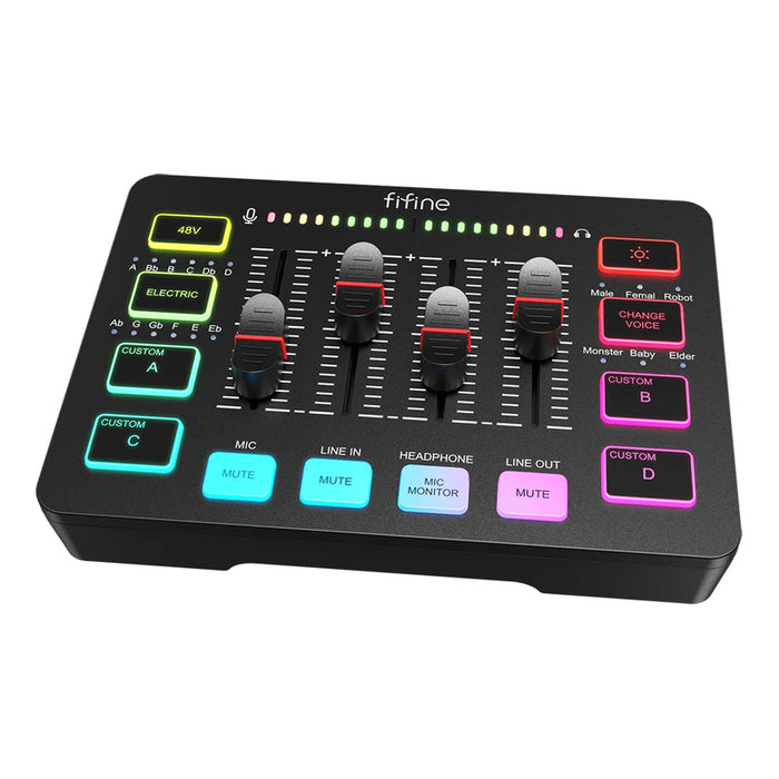 Fifine SC3 audio mixer (black)