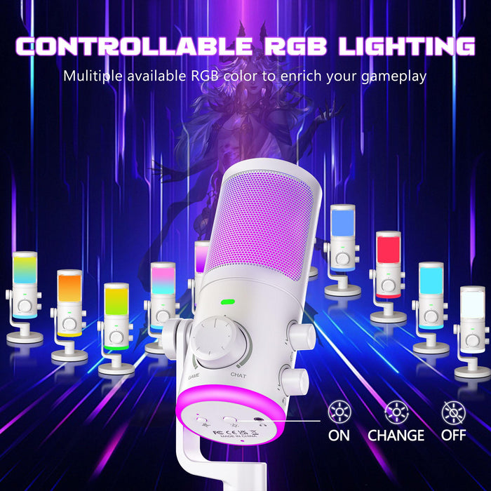 Desktop microphone FIFINE AM6 RGB - White