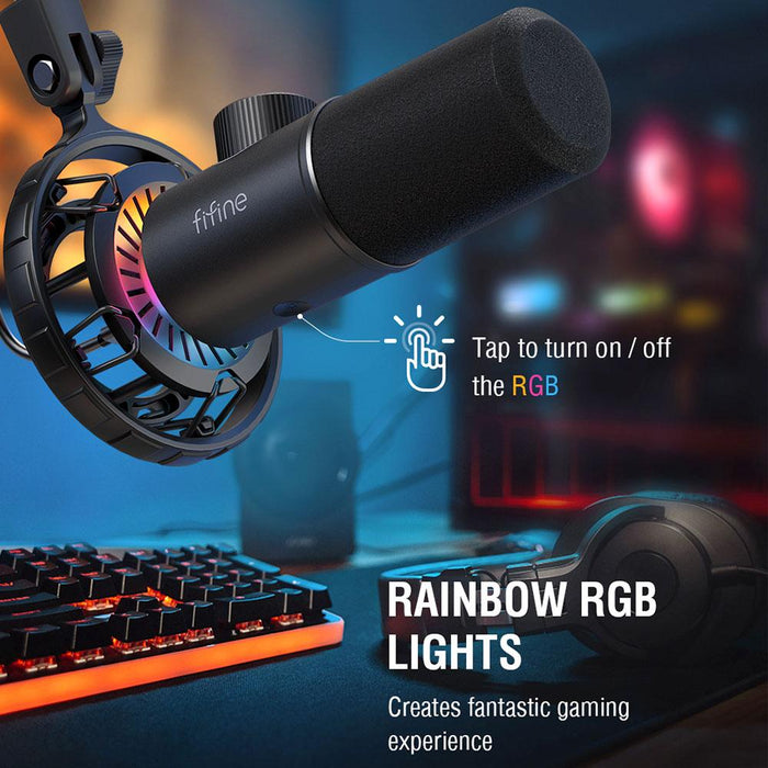 Desktop microphone FIFINE K658 Dynamic RGB - Black